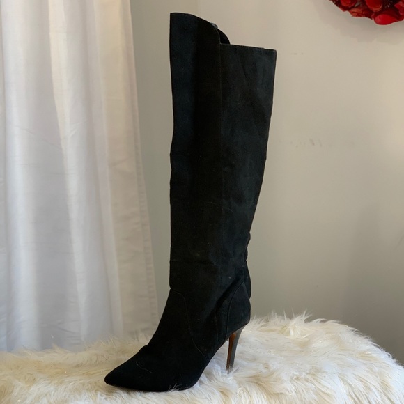 Forever 21 Shoes - Forever 21 black suede knee high boots size 10